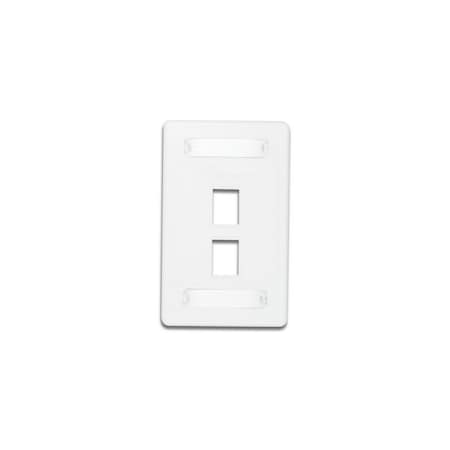 Siemon 2-PORT FLUSH MOUNT UNLOADED, 1 GANG 10G MAX SERIES, WHITE 10GMX-FPS02-02